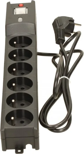 Listwa przeciwprzepięciowa LX 610, 1L, 5,0m, czarna