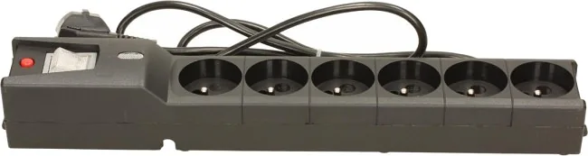 Listwa przeciwprzepięciowa LX 610, 1L, 5,0m, czarna
