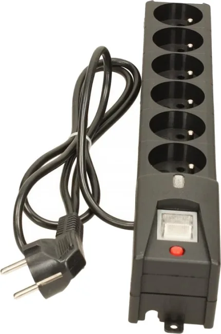 Listwa przeciwprzepięciowa LX 610, 1L, 5,0m, czarna
