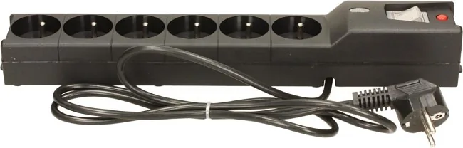 Listwa przeciwprzepięciowa LX 610, 1L, 5,0m, czarna