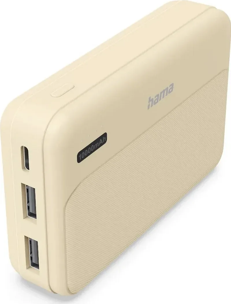 Hama Power Pack Pocket 10 10000 mAh 2X USB-A piaskowy