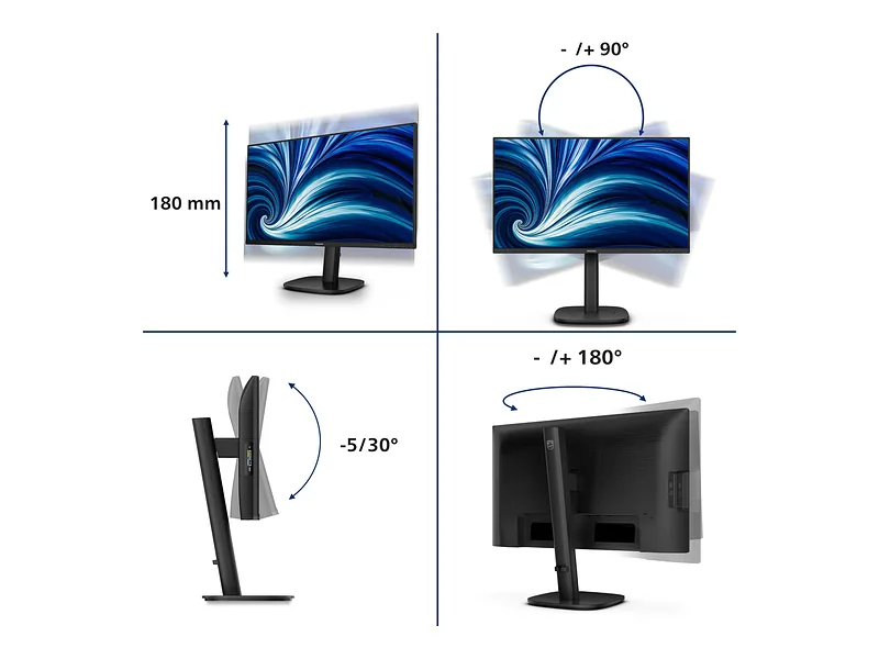 Philips 3000 series 24B2N3200D/00 PC lamekuvar 61,2 cm (24.1″) 1920 x 1200 pikslit WUXGA LCD Must