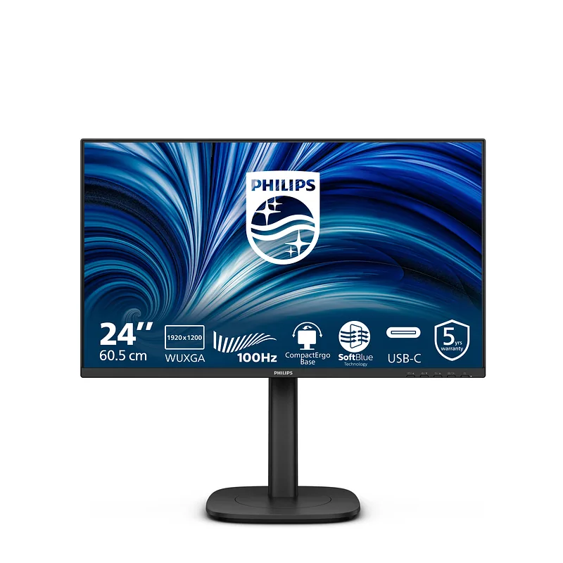 Philips 3000 series 24B2N3200D/00 PC lamekuvar 61,2 cm (24.1″) 1920 x 1200 pikslit WUXGA LCD Must