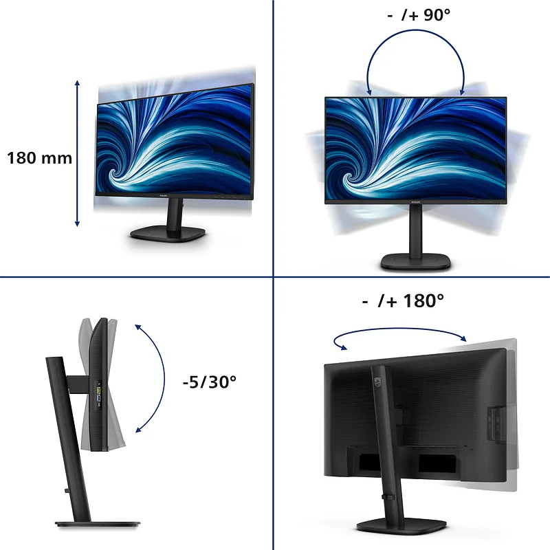 Philips 3000 series 24B2N3200D/00 PC lamekuvar 61,2 cm (24.1″) 1920 x 1200 pikslit WUXGA LCD Must