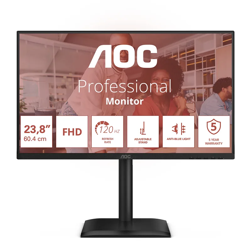 AOC 24E4U PC lamekuvar 60,5 cm (23.8″) 1920 x 1080 pikslit Full HD LED Must