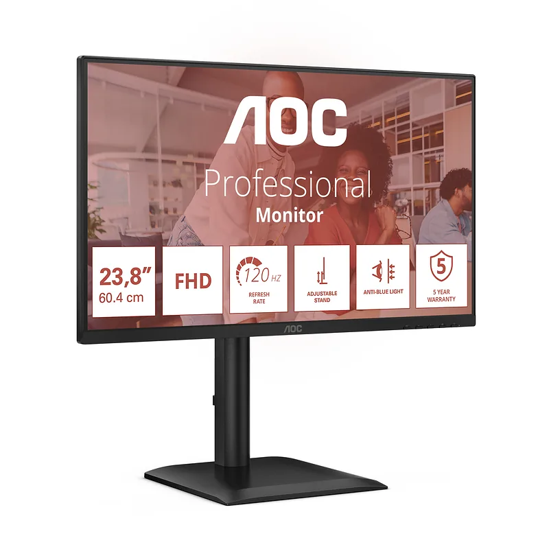 AOC 24E4U PC lamekuvar 60,5 cm (23.8″) 1920 x 1080 pikslit Full HD LED Must