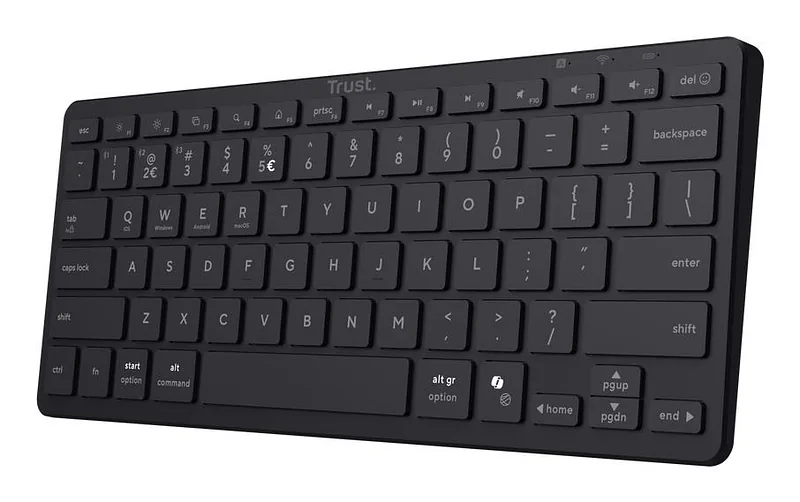 Trust Nado II klaviatuur Kodu/kontor USB + Bluetooth QWERTY Ameerika inglise keel Must