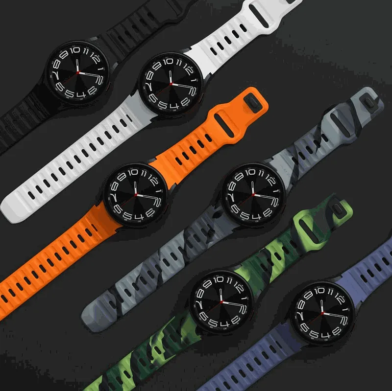 Tech-Protect Galaxy Watch4/5/5 Pro/6/7/FE Silicone Line Strap Black