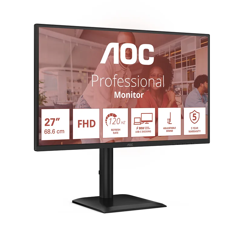 AOC 27E4CV PC lamekuvar 68,6 cm (27″) 1920 x 1080 pikslit Full HD LED Must