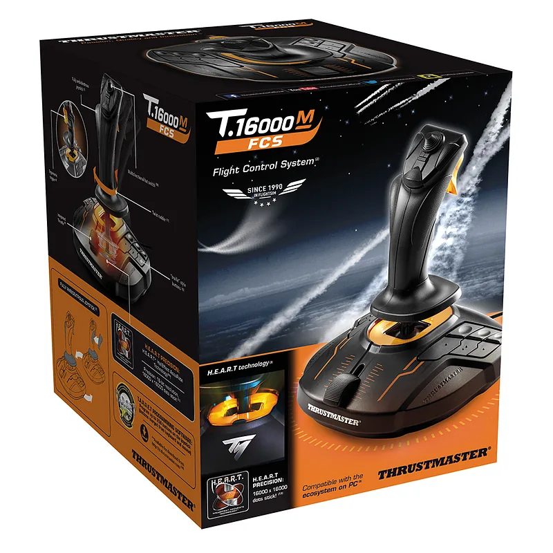 Thrustmaster T-16000M FC S Must, Oranž USB Juhtkang Analoog/digitaal PC