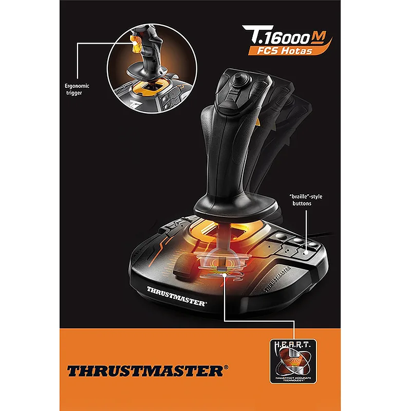 Thrustmaster T-16000M FC S Must, Oranž USB Juhtkang Analoog/digitaal PC