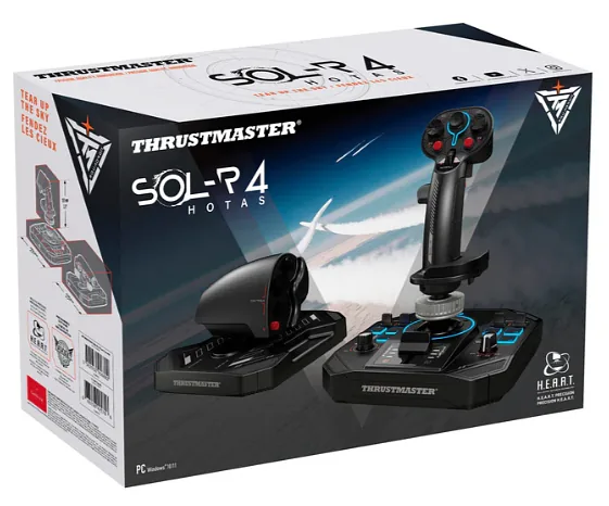 Thrustmaster Sol-R 4 HOTAS Must USB Juhtkang + mootori juhthoob Analoog/digitaal PC