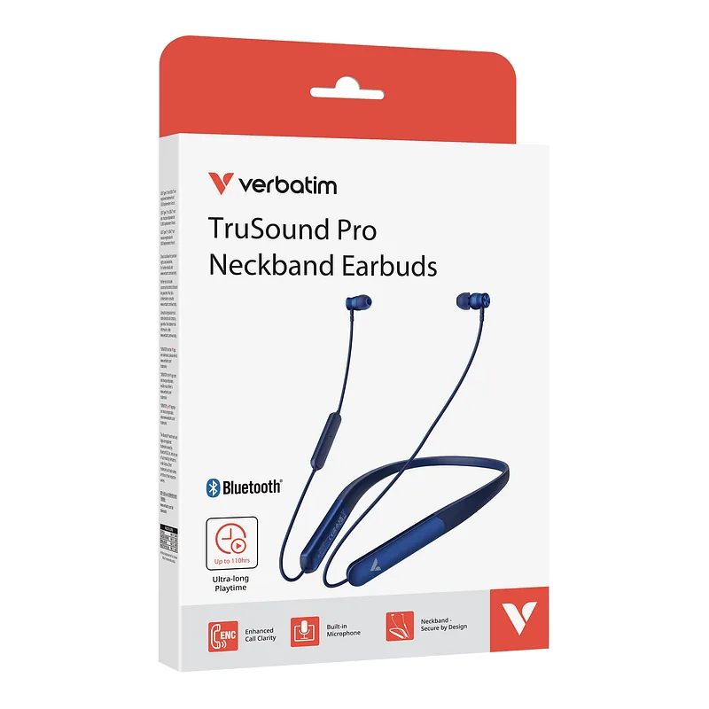Verbatim TruSound Pro Kõrvaklapp Juhtmevaba Kaelaraam Muusika / Igapäevane USB tüüp-C Bluetooth Sinine