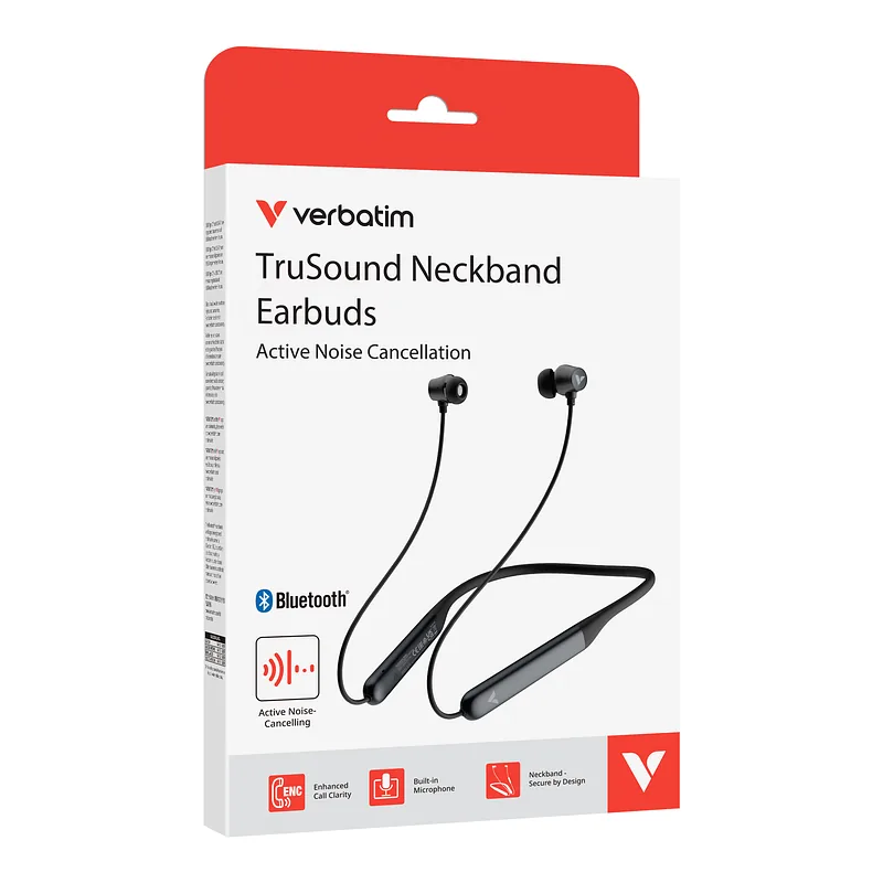 Verbatim TruSound ANC Kõrvaklapp Juhtmevaba Kaelaraam Muusika / Igapäevane Bluetooth Must