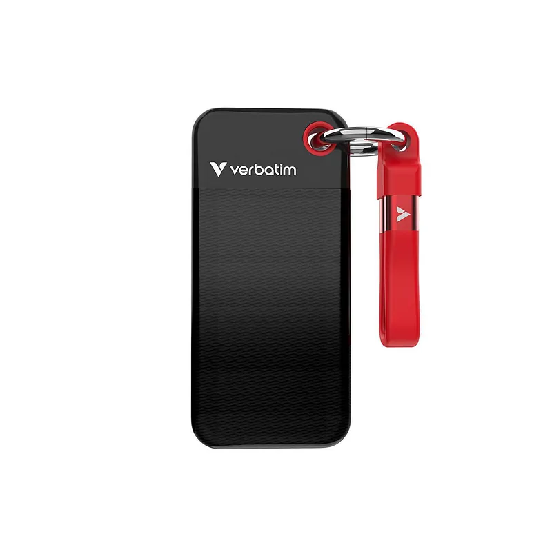 Verbatim Pocket SSD 1 TB USB tüüp-C 3.2 Gen 2 (3.1 Gen 2) Must, Punane