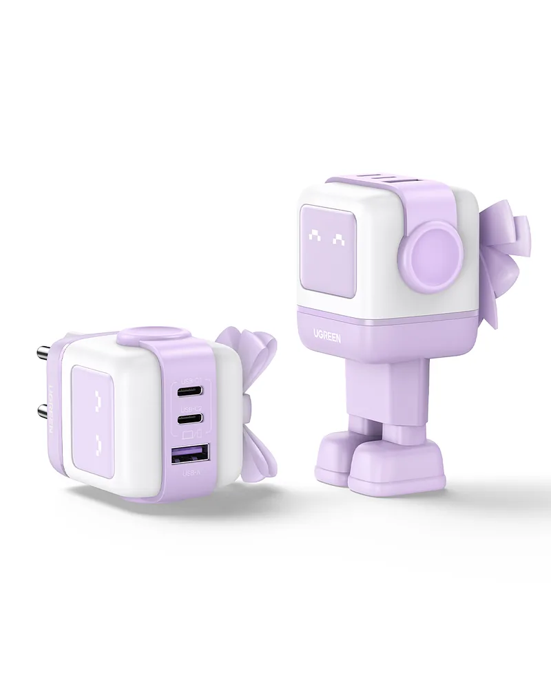 Ugreen Nexode RG 65W 3-Port GaN Mobiilarvuti, Mobiiltelefon, Hiir, Sülearvuti, Akupank, Telefon Roosa Vahelduvvool Kiirlaadimine Hoonesisene