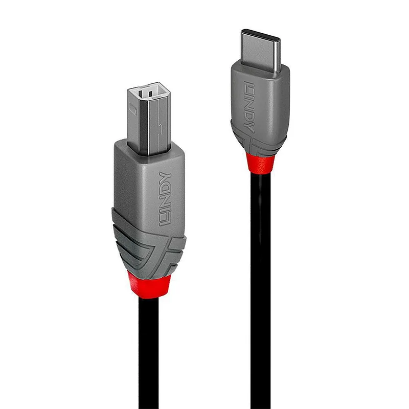Lindy 36942 USB-kaabel USB 2.0 2 m USB C USB B Must
