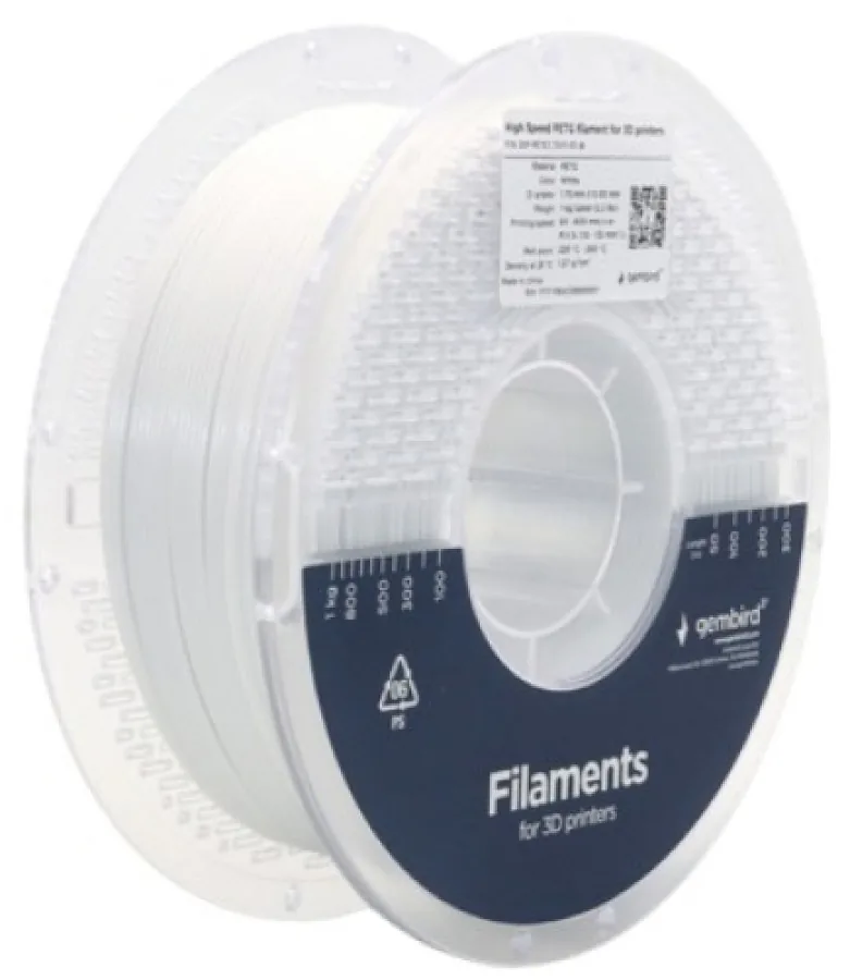 3D Printing Elements Gembird PETG White 1.75mm 1kg