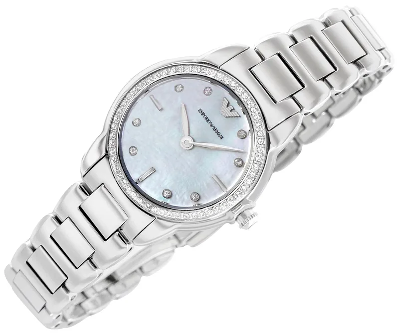Emporio Armani Mia Women’s Watch 26mm Silver Mother Of Pearl Dial Stainless Steel Bracelet