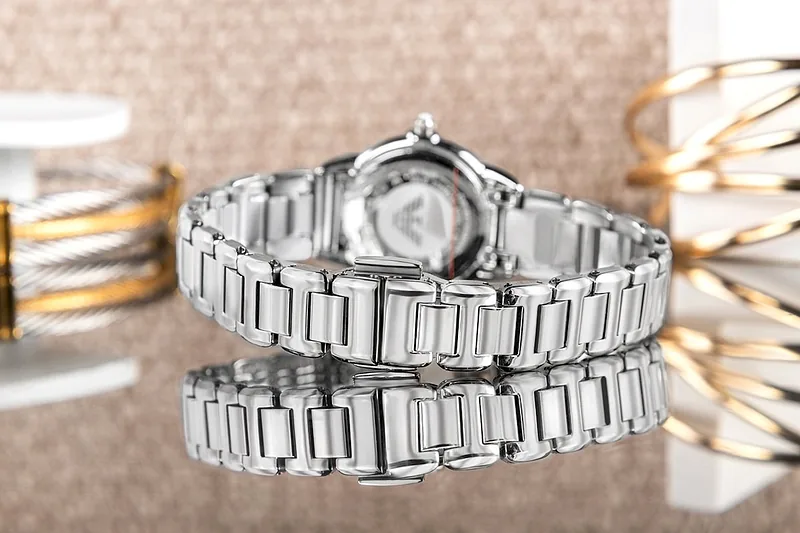 Emporio Armani Mia Women’s Watch 26mm Silver Mother Of Pearl Dial Stainless Steel Bracelet