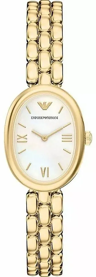 Emporio Armani Synfonia Women’s Watch 22mm Gold Tone Stainless Steel Mother Of Pearl Dial