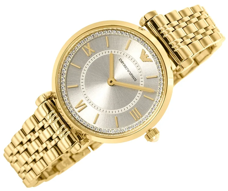 Emporio Armani Round Gold Dial AR11766 Wristwatch