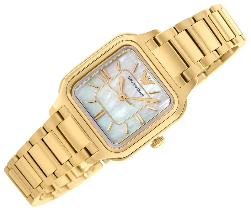Emporio Armani Square White Dial Wristwatch