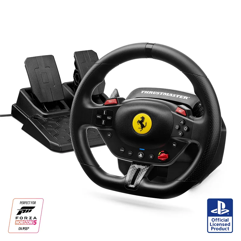 Thrustmaster T98-P Ferrari 296 GTB Must USB Juhtpult + pedaalid Analoog/digitaal PC, PlayStation 4, PlayStation 5