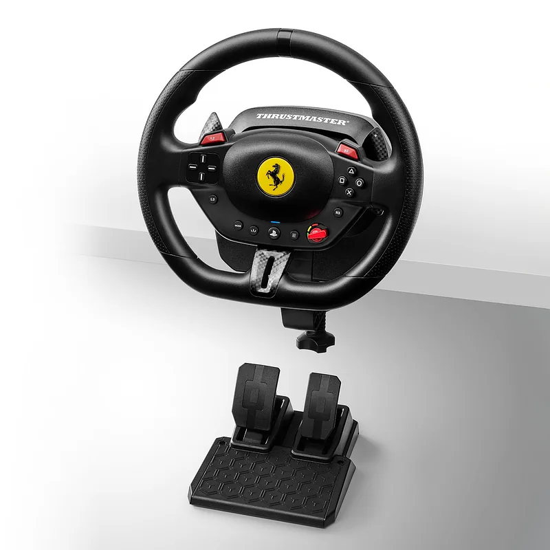 Thrustmaster T98-P Ferrari 296 GTB Must USB Juhtpult + pedaalid Analoog/digitaal PC, PlayStation 4, PlayStation 5