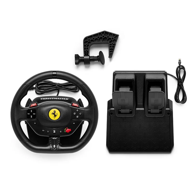 Thrustmaster T98-P Ferrari 296 GTB Must USB Juhtpult + pedaalid Analoog/digitaal PC, PlayStation 4, PlayStation 5
