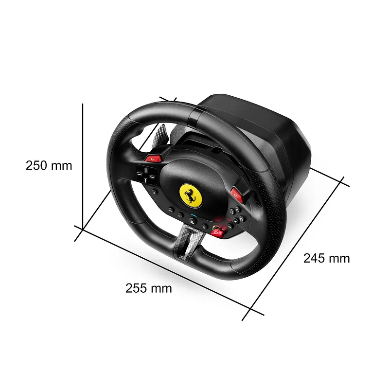 Thrustmaster T98-P Ferrari 296 GTB Must USB Juhtpult + pedaalid Analoog/digitaal PC, PlayStation 4, PlayStation 5