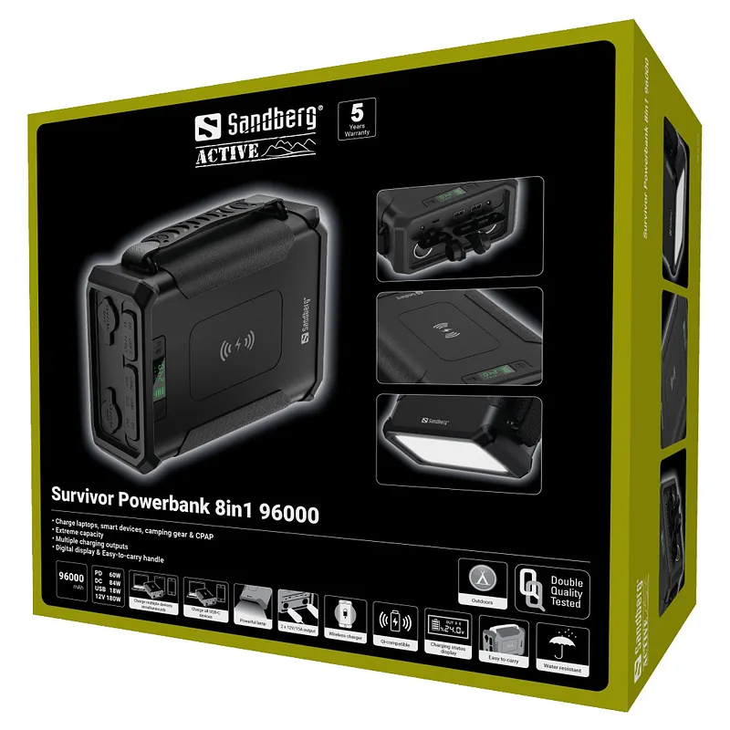 Sandberg 420-78 akupank 96000 mAh Traadita laadimine Must