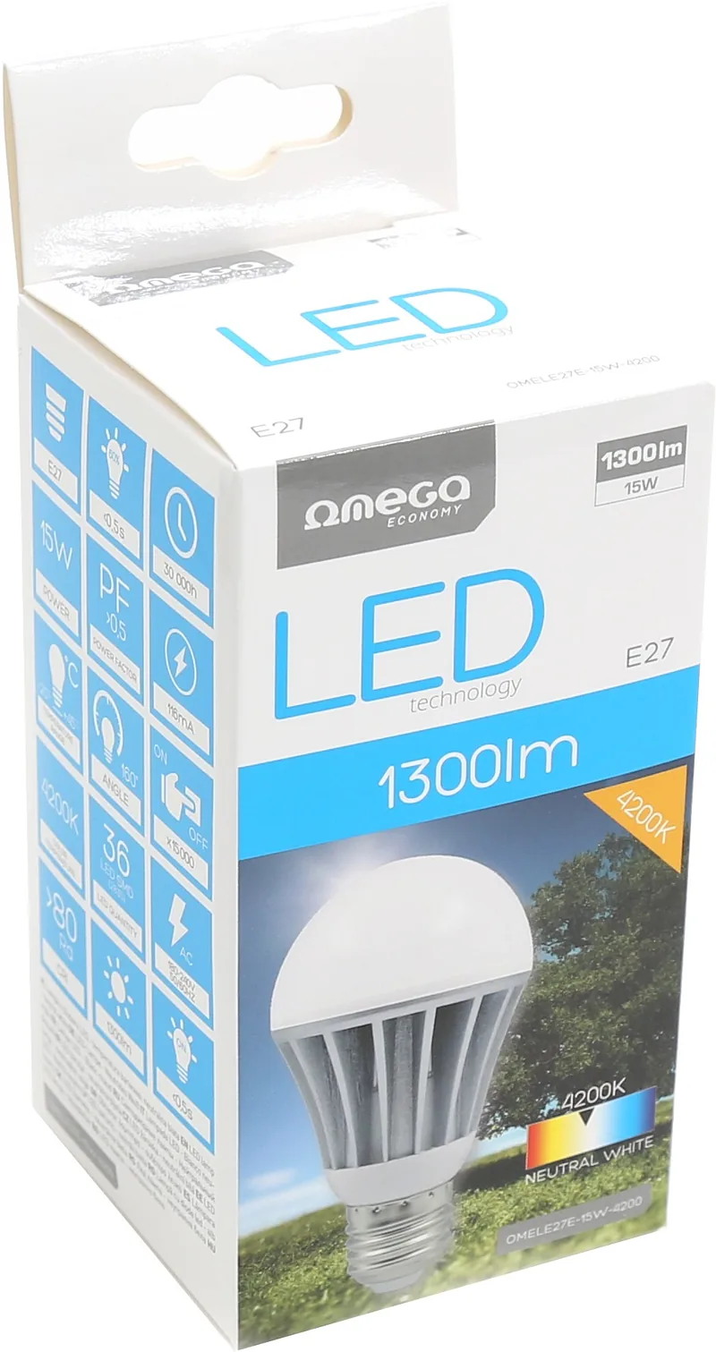 Omega LED lamp E27 15W 4200K (42582)