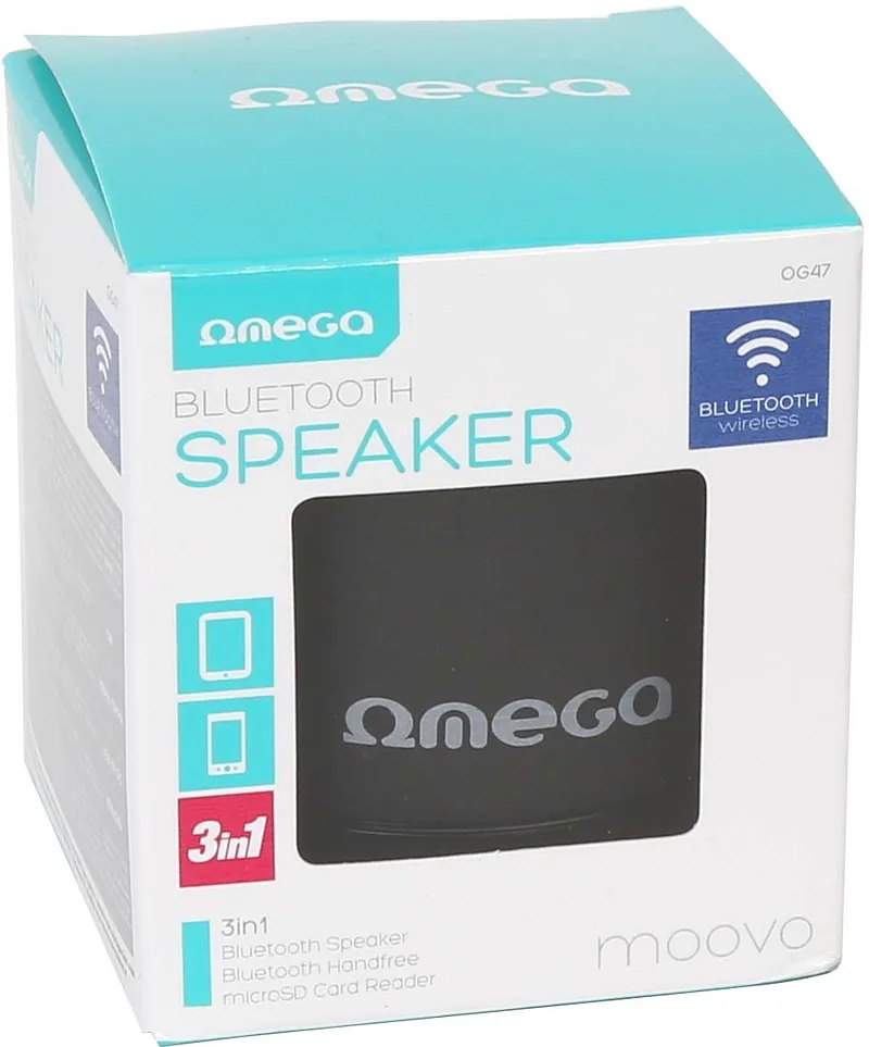 Omega juhtmevaba kõlar Bluetooth V3.0 Alu 3in1 OG47B, must (42643)