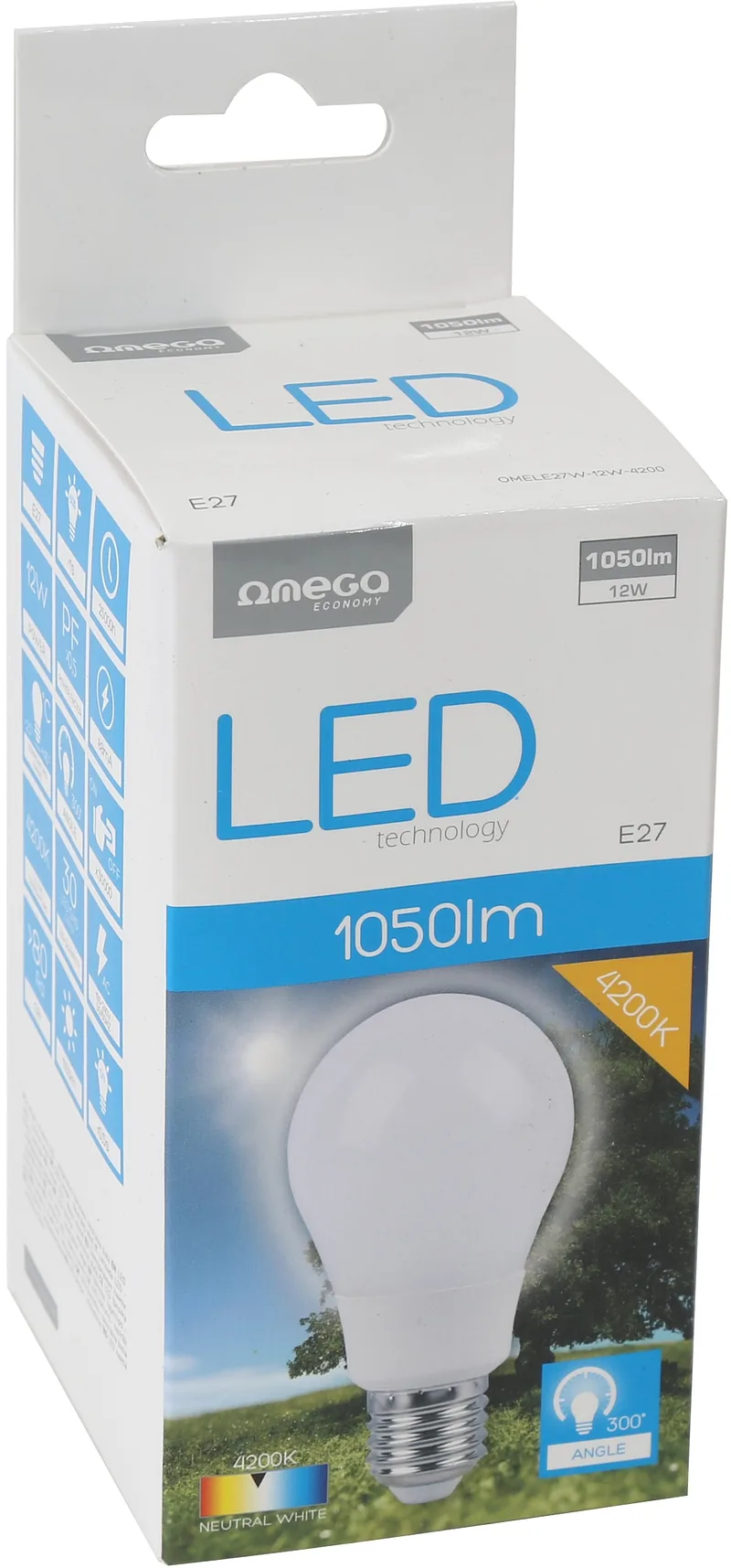Omega LED lamp E27 12W 4200K (43029)