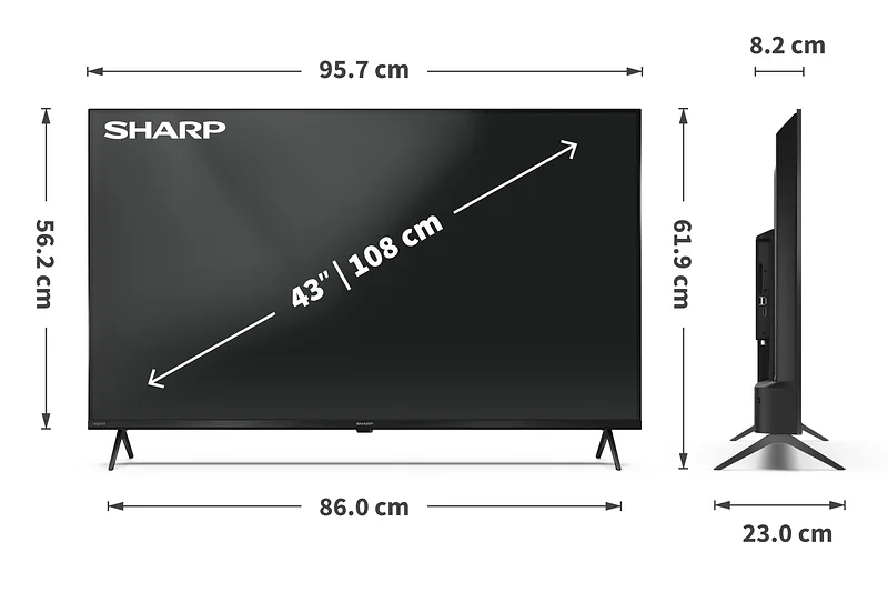 Sharp 43HP5265E teler 109,2 cm (43″) 4K Ultra HD Nutiteleri funktsioon WiFi Must