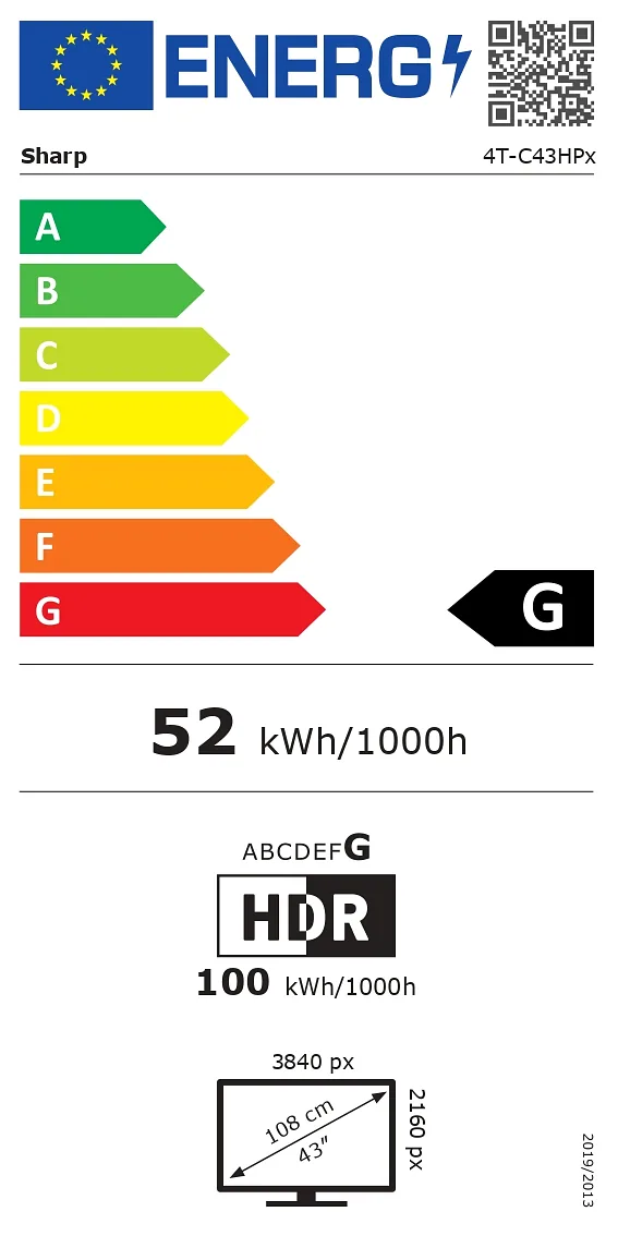 Sharp, 43HP6265E, 43, Smart TV, Google TV, UHD, Black