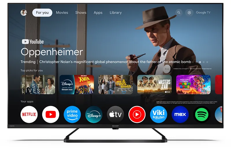 Sharp, 43HP6265E, 43, Smart TV, Google TV, UHD, Black