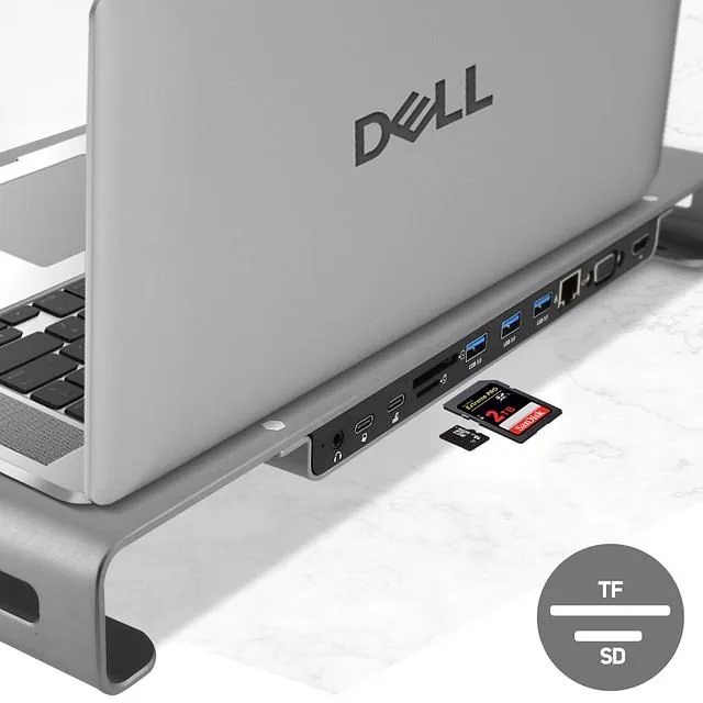 Swissten Multifunctional USB-C Laptop Docking Station / HDMI / USB 3.0 / 2x USB-C / RJ45 / SD / Micro SD / VGA / Audio