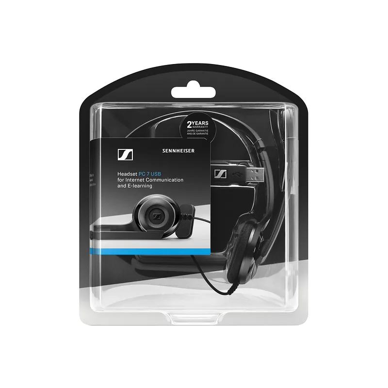 Sennheiser PC 7 USB Kõrvaklapp Juhtmega ühendatud Peavõru Kontor/kõnekeskus USB tüüp A Must