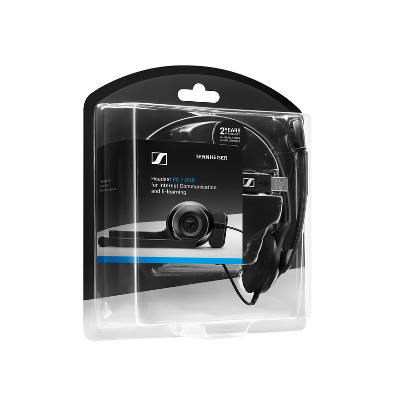 Sennheiser PC 7 USB Kõrvaklapp Juhtmega ühendatud Peavõru Kontor/kõnekeskus USB tüüp A Must