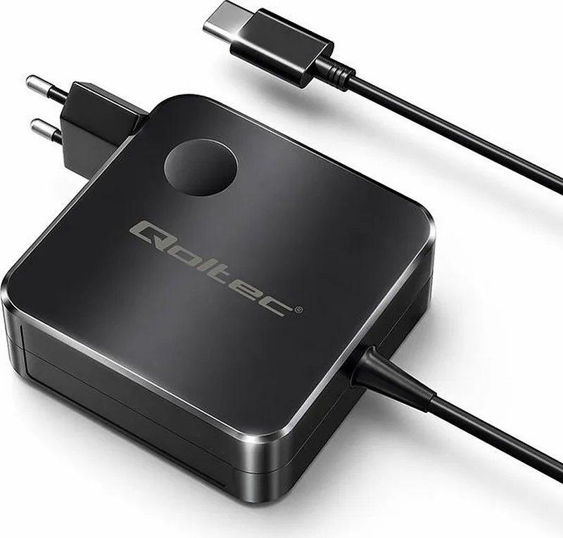 Qoltec 65W GaN Super Fast | USB-C PD PPS | 5-21V | 3-3.25A | Laptop | MacBook | Smartfon
