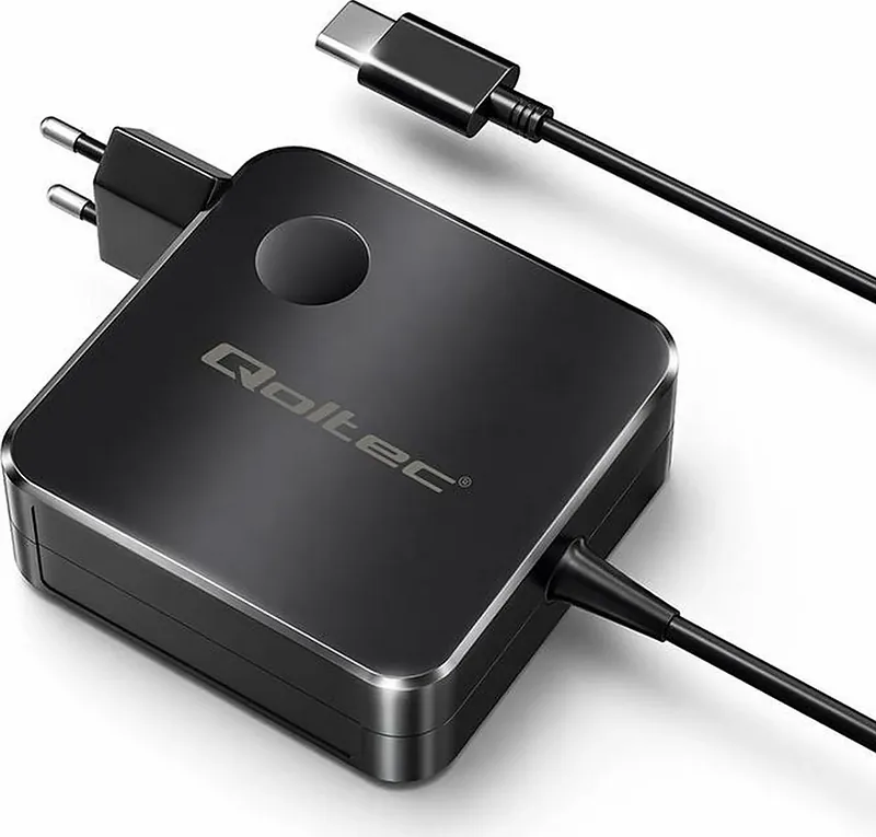 Qoltec 100W GaN Super Fast | USB-C PD | 5-20V | 3-5A | Laptop | MacBook | Smartfon | + kabel 1.8m