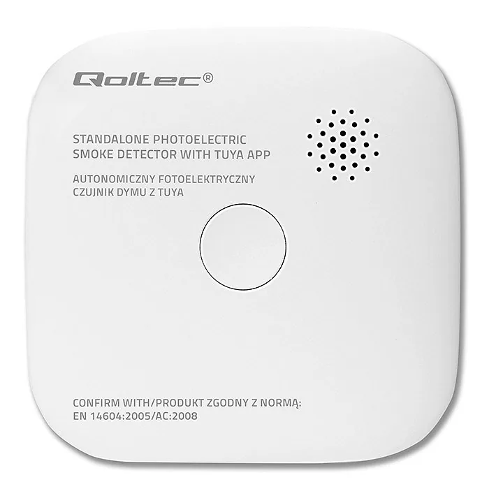 Qoltec 52579 Wireless smoke detector with battery | Tuya | Wi-fi | sensor service life 10 years | alarm 85dB | LED