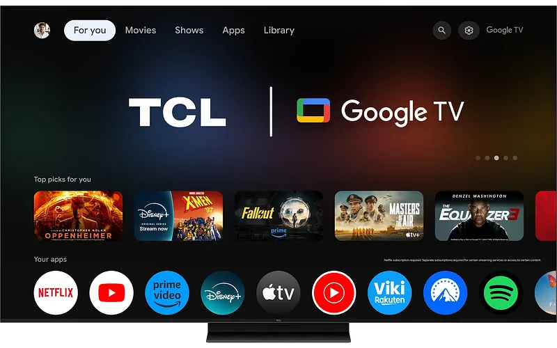 TCL C8L 55C8L teler 139,7 cm (55″) 4K Ultra HD Nutiteleri funktsioon WiFi Must 6000 cd/m²