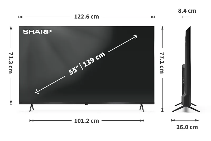 Sharp 55HP5265E teler 139,7 cm (55″) 4K Ultra HD Nutiteleri funktsioon WiFi Must