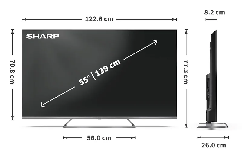 Sharp 55JP7265E TV 139.7 cm (55″) 4K Ultra HD Smart TV Wi-Fi Black