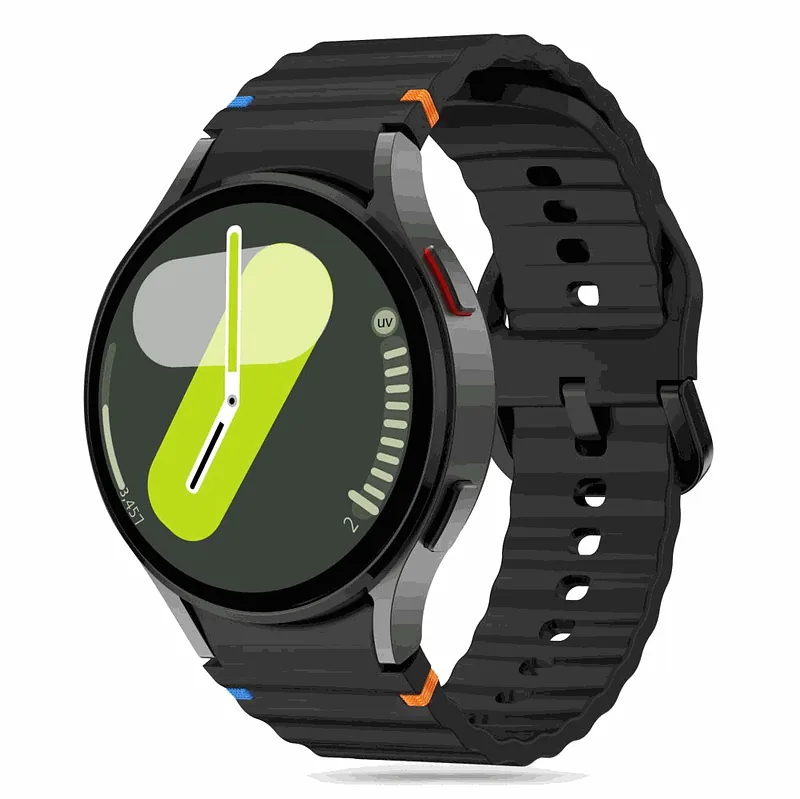 Tech-Protect Galaxy Watch 4/5/5 Pro/6/7/FE Silicone Sport Band Black