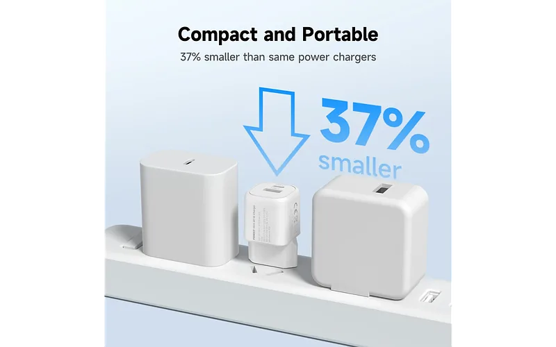 FoneKit Mini 20 W, USB-C + USB-A, valge