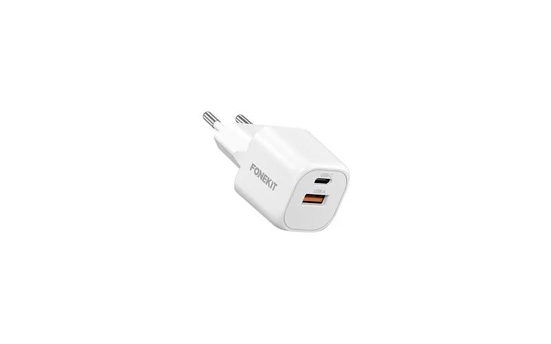 FoneKit Mini 20 W, USB-C + USB-A, valge